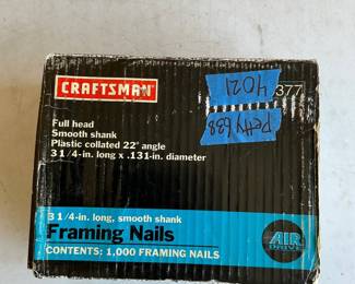 Lot 4021: Craftsman 918377 Framing Nails 3-1/4" 22° Collated Box