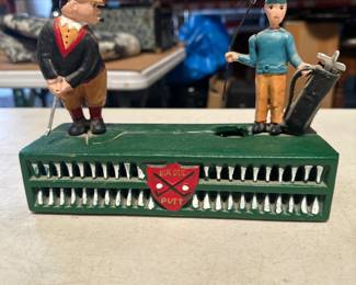 Lot 205: Birdie Putt Cast Iron Mechanical Bank, Reproduction