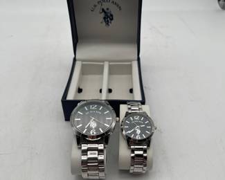 Lot 2707: U.S. Polo Assn. His & Hers 2-Piece Watch Set in Box