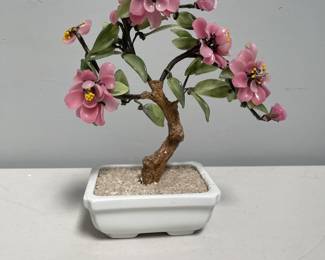 Lot 10112: Chinese Glass Blossom Bonsai Tree, Mid-20th Century