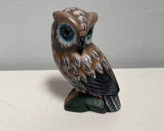 Lot 10079: Hand-Carved Stone Owl Figurine, 5 in