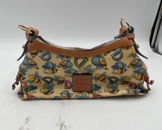 Lot 2693: Dooney & Bourke Doodle Bumblebee Crescent Hobo Bag