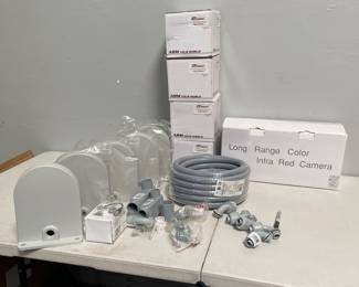 Lot 9049: ARM Electronics Dome Camera Lot w/ Mounts & Conduit