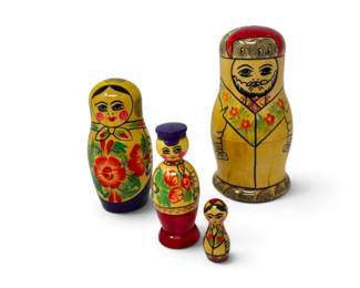 57 HandPaintedWoodNestingDolls4Pieces