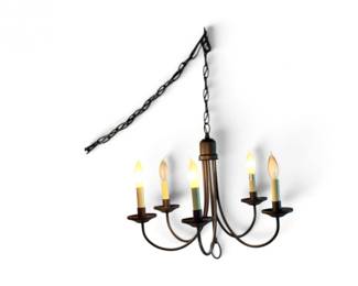 141 5LightMetalChandelierwHangingChain