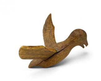 98 VintageHandCarvedSolidWoodFlyingBirdFigure