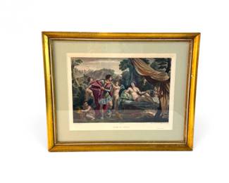 140 AntiqueMarsetVnusHandColoredCopperplateEngraving