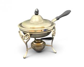 108 AntiqueSSternauCoNickelPlatedChafingDishwBurner