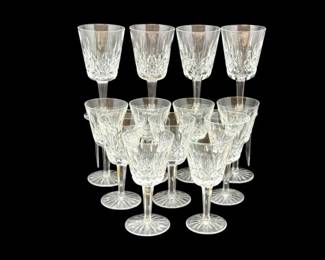 191 WaterfordCutCrystalRedWineClaretStemmedGlasses13Pieces