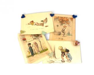 170 4Vintage1939FrenchNaughtyChildrenIllustratedPrintsSigned