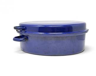 68 BlueEnamelOvalRoasterPanwLid