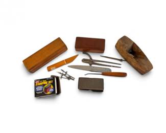 161 VintageDraftingWoodworkingToolswPittsburghSteelStampingSet