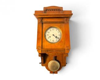 132 VintageJunghansWoodWallClockwPendulum