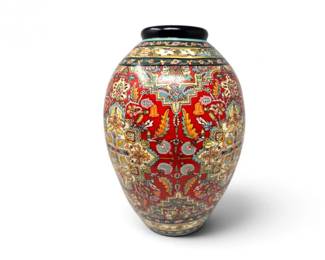 41 DecorativeCeramicVasewIntricateFloralGeometricMotifs