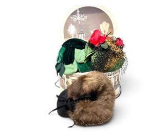 150 Vintage3HatCollectionwHatBoxIMagninChapeauxdeMode