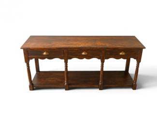 165 SolidWood3DrawerConsoleTablewLowerShelfHeavy