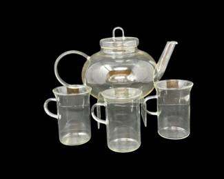 96 JenaerGlasStyleClearGlassTeapot3Cups