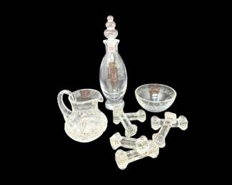 157 PortieuxGlassKnifeRestsRosenthalDecanterPitcherBowl