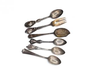 4 AntiqueSterlingSilverSpoonServingUtensilCollection176g