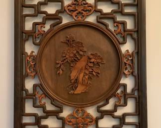 Carved Chinese decorative panel. “W x “H.