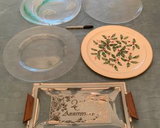 Large sized plates and platter for entertaining.