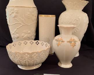 Assortment of Lenox vases and bowl