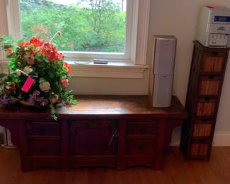 Reproduction Chinese bench w/ storage. 54 “ W x 17 “ D x 19 “H.