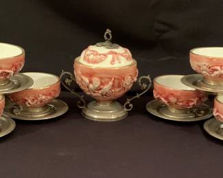 Capodimonte Demi-tasse cups/saucers and sugar bowl
