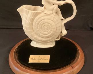 Walter Scott - Lenox serving bowl w/ wood/velvet base and domed cover