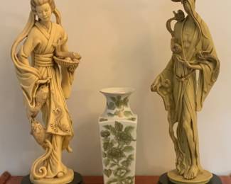 Both statues be A. Santino (Italian). Resin. 19 1/4” H each.