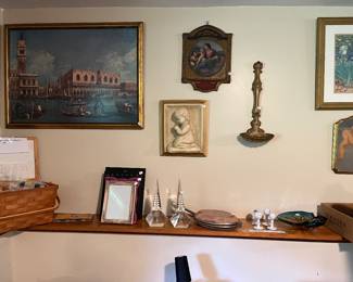 Vintage art, antique housewares, Murano glass