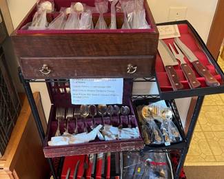 MCM flateware, cutlery, and serving sets: Gorham Celeste pattern, Reed & Barton  