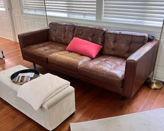 PAIR leather sofas avail