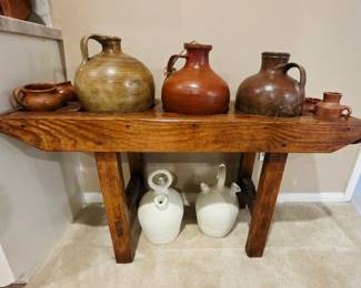Tinaja table--vintage Mexico water/oil jug table