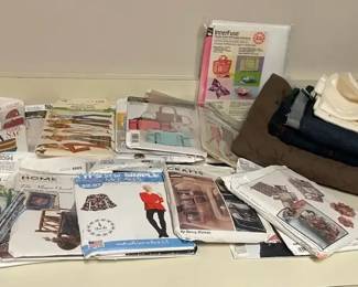Vintage Sewing Patterns Fabric Mystery Lot