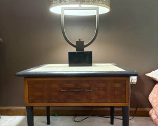 Side Table and Lamp