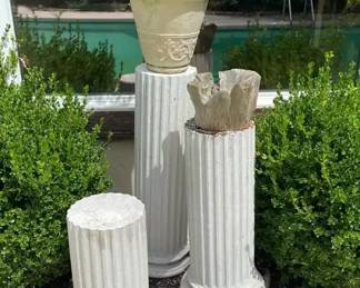 Three Outdoor Foam Pillars, Outdoor Planters