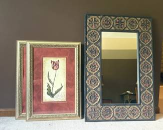 Pier One Mirror and Framed Art