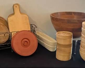 Cutting Boards, Trivets, Serving Bowl, Bamboo Steamers