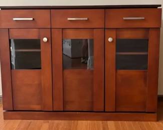 Wood Storage Cabinet with Drawers and Shelves