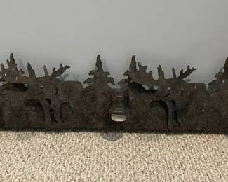 Rustic Woodland Moose Metal 3 Sconce Light Fixture