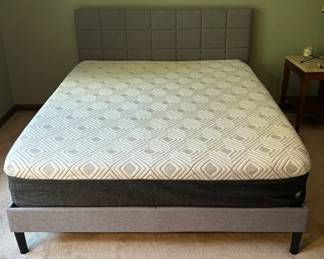 Fabric Headboard and Bed Frame with Sealy Mattress