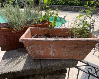Two Oblong Foam Planters