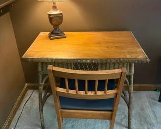 Desk, Chair and Lamp