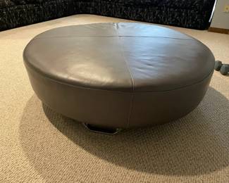 Large TwoToned Round Ottoman