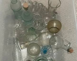 Vintage Clear GlasswareBottles Mystery Lot