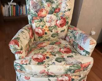 Floral Chair And Ottoman