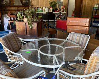 Outdoor patio set, as is. Needs some paint but is good otherwise.