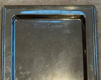 Ralph Lauren inscribed silver plate tray
