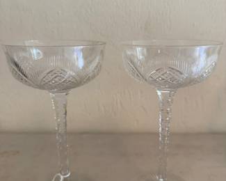 Cut crystal champagne glasses